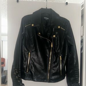 GUESS Black Leather Jacket for Women